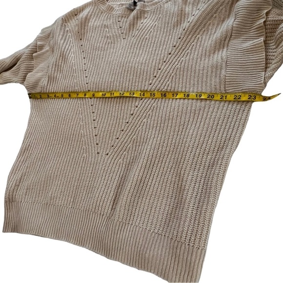 Misa Los Angeles Ruffle Flutter Sleeve Knit Sweater XL beige neutral feminine - Picture 9 of 14